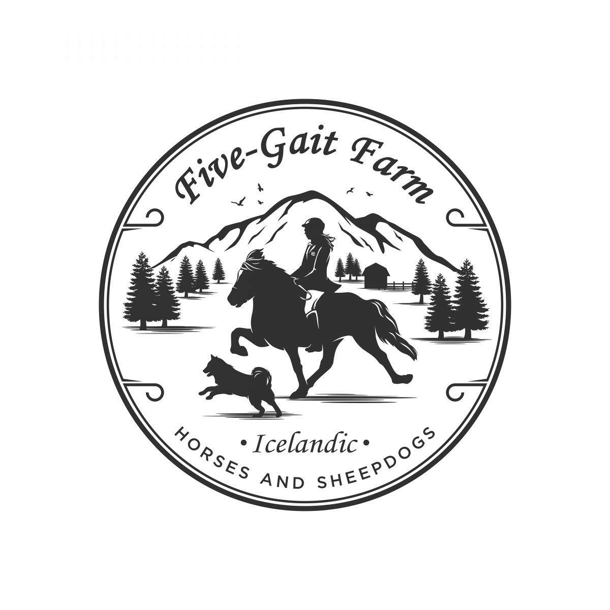 Five-Gait Farm Icelandic Horses and Sheepdogs