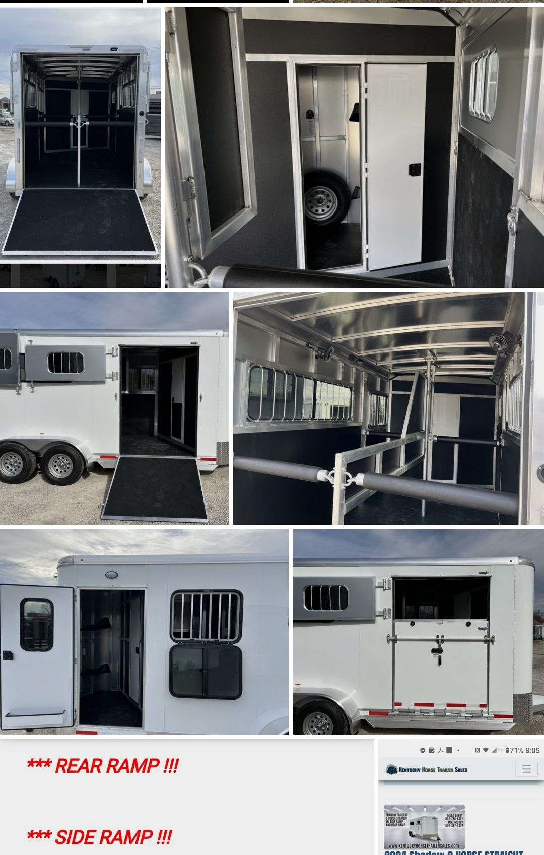 Brand new extra tall Shadow trailer with ramp in and ramp out