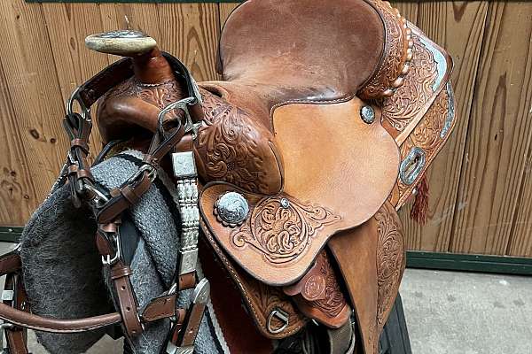 14” Circle Y Brand Show Saddle And Matching Halter